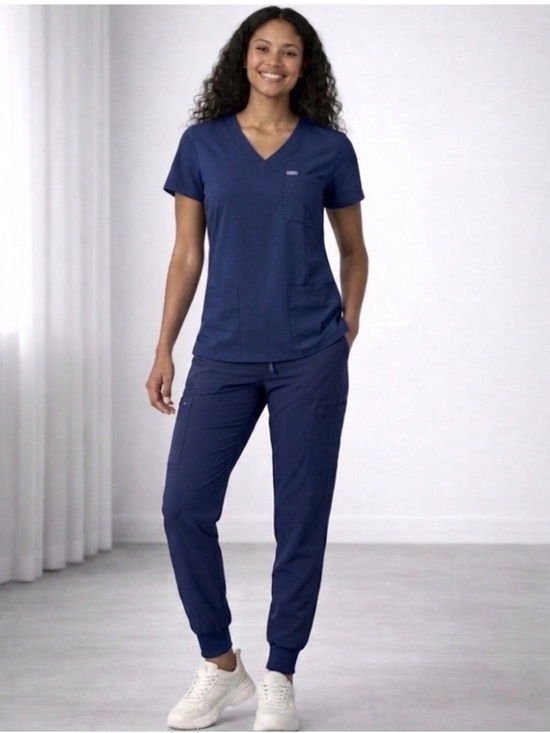 Figs Pants - *Brand New* Figs Women's Navy Zamora Jogger Pants and Casma Top Scrub Set